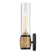 Aplica de perete de baie  Elstead metal, sticla, alama, negru, transparent, E27, IP44 - ELS-HK-ELLISON1-BK-HB