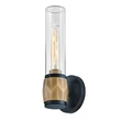 Aplica de perete de baie  Elstead metal, sticla, alama, negru, transparent, E27, IP44 - ELS-HK-ELLISON1-BK-HB