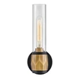 Aplica de perete de baie  Elstead metal, sticla, alama, negru, transparent, E27, IP44 - ELS-HK-ELLISON1-BK-HB
