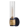 Aplica de perete de baie  Elstead metal, sticla, alama, negru, transparent, E27, IP44 - ELS-HK-ELLISON1-BK-HB