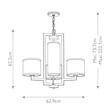 Candelabru Elstead metal, textil, alama, alb, E27 - ELS-HK-HAMPTON4-BB