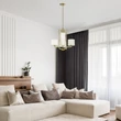 Candelabru Elstead metal, textil, alama, alb, E27 - ELS-HK-HAMPTON4-BB