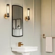 Aplica de perete de baie  Elstead metal, sticla, negru, alama, E27, IP44 - ELS-HK-MASTHEAD1-HBBK