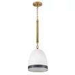 Pendul Elstead metal, ceramic, franghie, alama, maro, alb, E27 - ELS-HK-NASH-P-HB