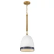 Pendul Elstead metal, ceramic, franghie, alama, maro, alb, E27 - ELS-HK-NASH-P-HB