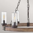 Candelabru Elstead metal, lemn, sticla, ruginiu, transparent, E14 - ELS-HK-SAWYER6-SQ