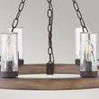 Candelabru Elstead metal, lemn, sticla, ruginiu, transparent, E14 - ELS-HK-SAWYER6-SQ