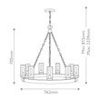 Candelabru Elstead metal, lemn, sticla, ruginiu, transparent, E14 - ELS-HK-SAWYER9-SQ
