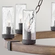 Candelabru Elstead metal, lemn, sticla, ruginiu, transparent, E14 - ELS-HK-SAWYER9-SQ