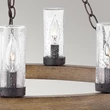 Candelabru Elstead metal, lemn, sticla, ruginiu, transparent, E14 - ELS-HK-SAWYER9-SQ