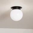 Plafoniera Elstead metal, sticla, negru, opal, E27 - ELS-KL-ALBERS-F-G-BK