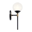Aplica de perete de baie  Elstead metal, sticla, negru, auriu, opal, G9, 3W, 3000K, 300 Lm,  IP44 - ELS-KL-BENNO1-BK-CPZ