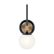 Aplica de perete de baie  Elstead metal, sticla, negru, auriu, opal, G9, 3W, 3000K, 300 Lm,  IP44 - ELS-KL-BENNO1-BK-CPZ