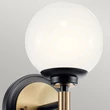 Aplica de perete de baie  Elstead metal, sticla, negru, auriu, opal, G9, 3W, 3000K, 300 Lm,  IP44 - ELS-KL-BENNO1-BK-CPZ