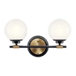 Aplica de perete de baie  Elstead metal, sticla, negru, bronz, opal, G9, 6W, 3000K, 600 Lm,  IP44 - ELS-KL-BENNO2-BK-CPZ