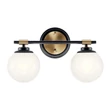 Aplica de perete de baie  Elstead metal, sticla, negru, bronz, opal, G9, 6W, 3000K, 600 Lm,  IP44 - ELS-KL-BENNO2-BK-CPZ
