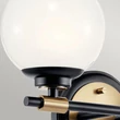 Aplica de perete de baie  Elstead metal, sticla, negru, bronz, opal, G9, 6W, 3000K, 600 Lm,  IP44 - ELS-KL-BENNO2-BK-CPZ