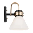 Aplica de perete de baie  Elstead metal, sticla, negru, bronz, opal, G9, 3W, 3000K, 300 Lm,  IP44 - ELS-KL-FARUM1-BK-CPZ