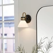 Aplica de perete de baie  Elstead metal, sticla, negru, bronz, opal, G9, 3W, 3000K, 300 Lm,  IP44 - ELS-KL-FARUM1-BK-CPZ