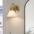 Aplica de perete de baie  Elstead metal, sticla, bronz,  opal, G9, 3W, 3000K, 300 Lm,  IP44 - ELS-KL-FARUM1-CPZ
