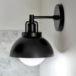 Aplica de perete  Elstead metal, sticla, negru, opal, E27 - ELS-KL-NIVA-1W-1P-BK
