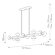 Pendul Elstead metal, sampanie, bronz, E14 - ELS-KL-PALTA-LP10-CPZ