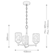 Candelabru Elstead metal, sticla, alama, transparent, E27 - ELS-KL-WINSLOW3-NBR