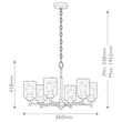 Candelabru Elstead metal, sticla, alama, transparent, E27 - ELS-KL-WINSLOW6-NBR