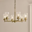 Candelabru Elstead metal, sticla, alama, transparent, E27 - ELS-KL-WINSLOW6-NBR