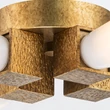 Plafoniera Elstead metal, rasina, sticla, auriu, opal, E27 - ELS-KRISTY-4P-DG-OPAL