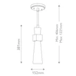 Pendul Elstead metal, rasina, sticla, auriu, opal, E27 - ELS-KRISTY-MP-DG-OPAL