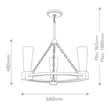 Candelabru Elstead metal, rasina, sticla, auriu, opal, E27 - ELS-KRISTY3-DG-OPAL