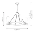 Candelabru Elstead metal, rasina, sticla, auriu, opal, E27 - ELS-KRISTY4-DG-OPAL