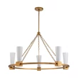 Candelabru Elstead metal, rasina, sticla, auriu, opal, E27 - ELS-KRISTY5-DG-OPAL