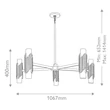 Candelabru Elstead metal, sticla, alama, E14 - ELS-MARVELE10-AB-OPAL