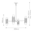 Candelabru Elstead metal, sticla, alama, opal, E14 - ELS-MARVELE8-AB-OPAL