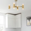 Candelabru Elstead metal, sticla, alama, opal, E14 - ELS-MARVELE8-AB-OPAL