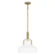Pendul Elstead metal, sticla, alama, alabastru, E27 - ELS-QZ-BRECKEN-2P-AB-OPAL