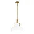 Pendul Elstead metal, sticla, alama, alabastru, E27 - ELS-QZ-BRECKEN-2P-AB-OPAL