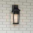 Aplica de perete exterioara Elstead metal, sticla,  negru, auriu, E27, IP44 - ELS-QZ-BUCKLEY-M-MBK