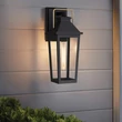Aplica de perete exterioara Elstead metal, sticla,  negru, auriu, E27, IP44 - ELS-QZ-BUCKLEY-M-MBK