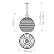 Pendul Elstead metal, franghie, bronz, natur, E27 - ELS-QZ-CASABLANCA-3P-PBZ