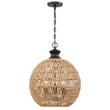Pendul Elstead metal, franghie, bronz, natur, E27 - ELS-QZ-CASABLANCA-3P-PBZ
