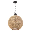 Pendul Elstead metal, franghie, bronz, natur, E27 - ELS-QZ-CASABLANCA-3P-PBZ