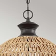 Pendul Elstead metal, franghie, bronz, natur, E27 - ELS-QZ-CASABLANCA-3P-PBZ