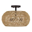 Plafoniera Elstead metal, franghie, bronz, natur, E27 - ELS-QZ-CASABLANCA-3SF-PBZ