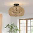 Plafoniera Elstead metal, franghie, bronz, natur, E27 - ELS-QZ-CASABLANCA-3SF-PBZ