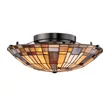 Plafoniera Elstead metal, sticla, bronz, multicolor, E27 - ELS-QZ-INGLENOOK-F-SMALL
