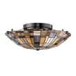 Plafoniera Elstead metal, sticla, bronz, multicolor, E27 - ELS-QZ-INGLENOOK-F-SMALL