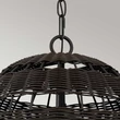 Pendul Elstead metal, rattan, bronz, E27 - ELS-QZ-LINDENDALE-P-WT